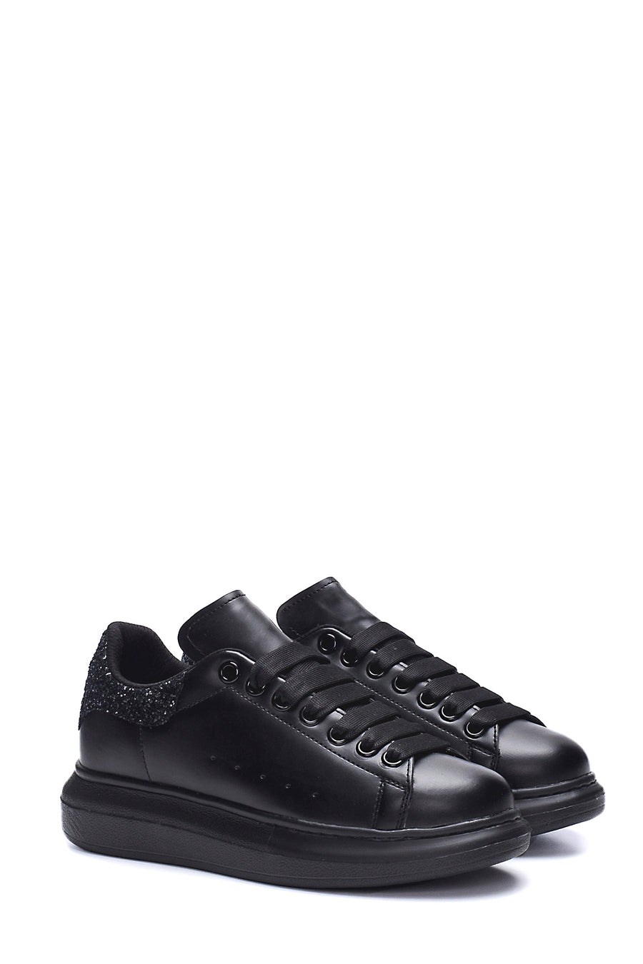 Kadın Siyah Kalın Tabanlı Sneaker
