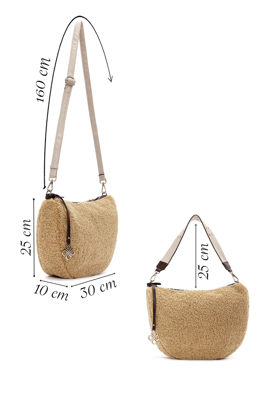 Women's Yellow Plush Shoulder Bag