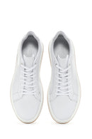 Men's White Lace-up Leather Sneaker | Derimod