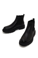 Male Black Thick-Soled Leather Casual Chelsea Boots | Derimod