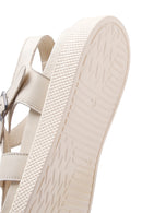 Women's Beige Ankle Strap Leather Comfort Sandals | Derimod