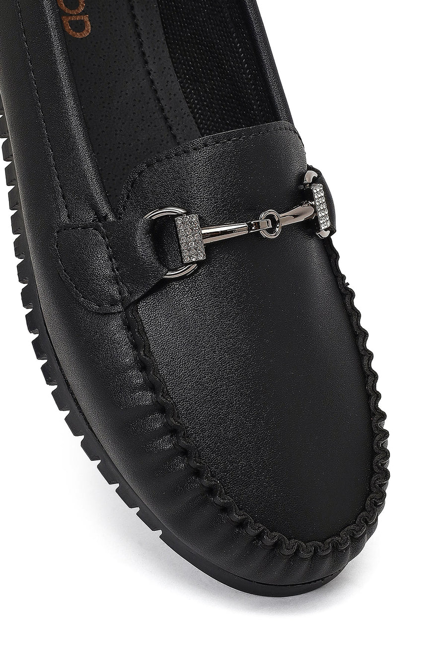 Kadın Siyah Tokalı Loafer