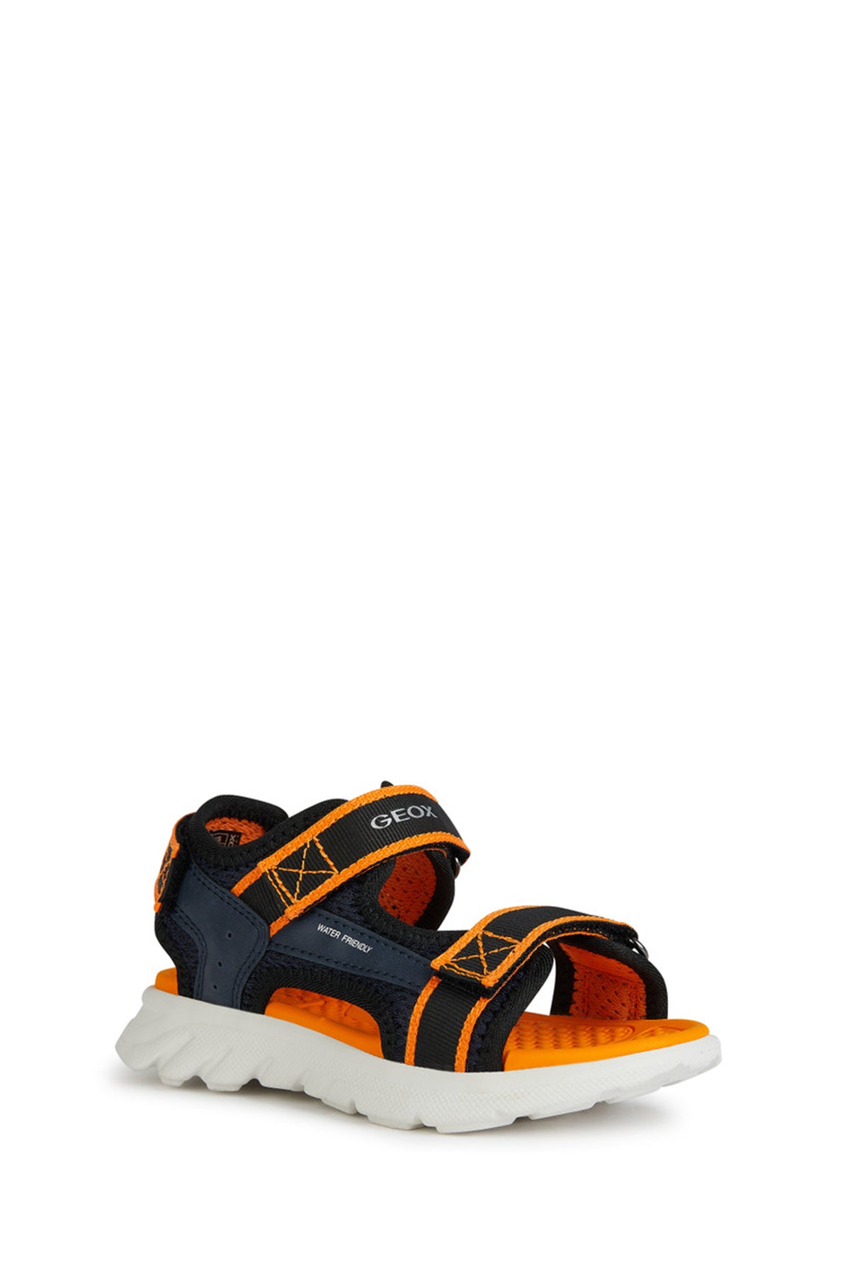 Erkek Cocuk Navy/orange Deri Sandalet