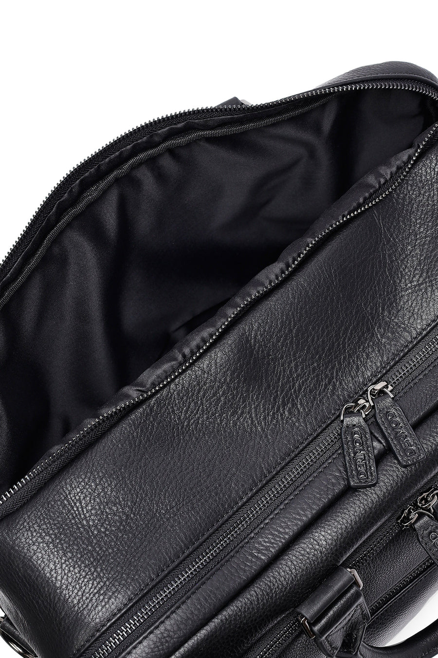 Men's Black Long Suspender Leather Briefcase