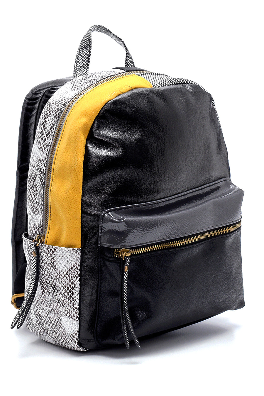 Women's Snakeskin Pattern Detailed Backpack