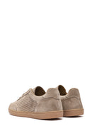 Men's Beige Lace-Up Suede Leather Sneaker | Derimod