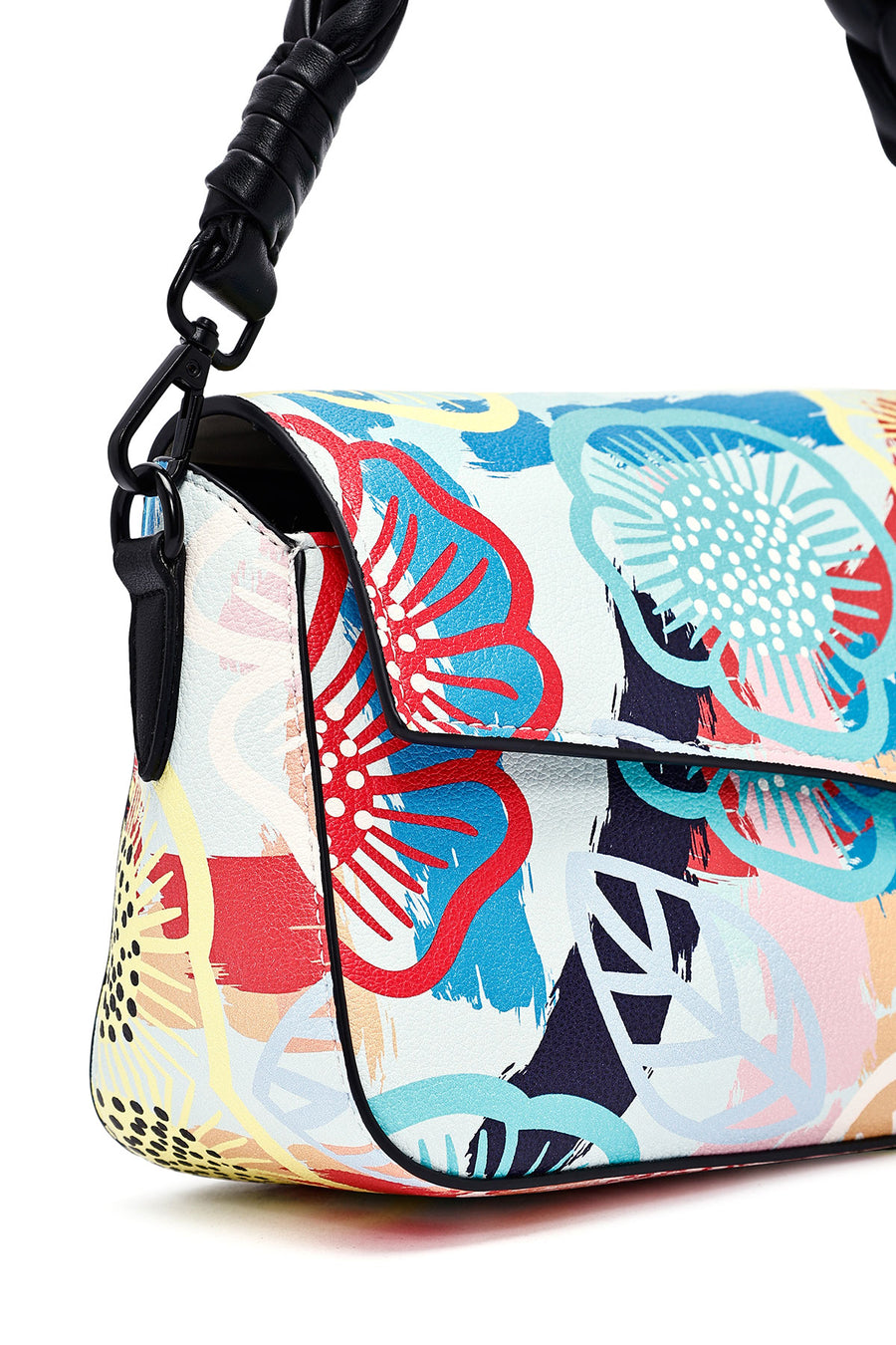 Women's White Long Strap Printed Shoulder Bag