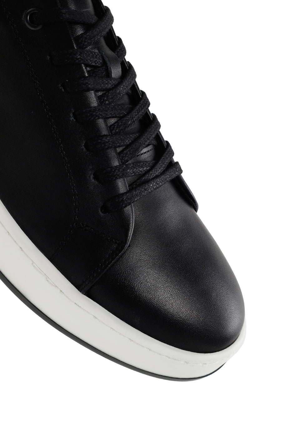 Men's Black Lace-up Leather Sneaker