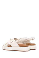 Women's Cream Ankle Strap Leather Sandals | Derimod