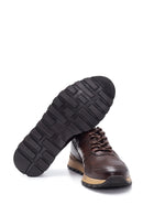 Erkek Kahverengi Deri Baskılı Sneaker | Derimod