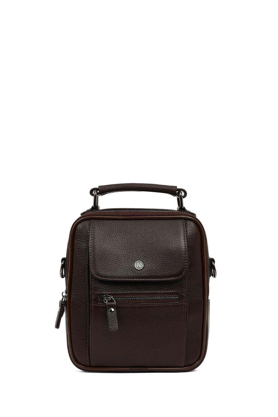 Men's Brown Leather Messenger Bag