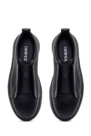 Male Black Leather Sneaker | Derimod