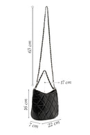 Women's Black Long Strap Quilted Handbag | Derimod