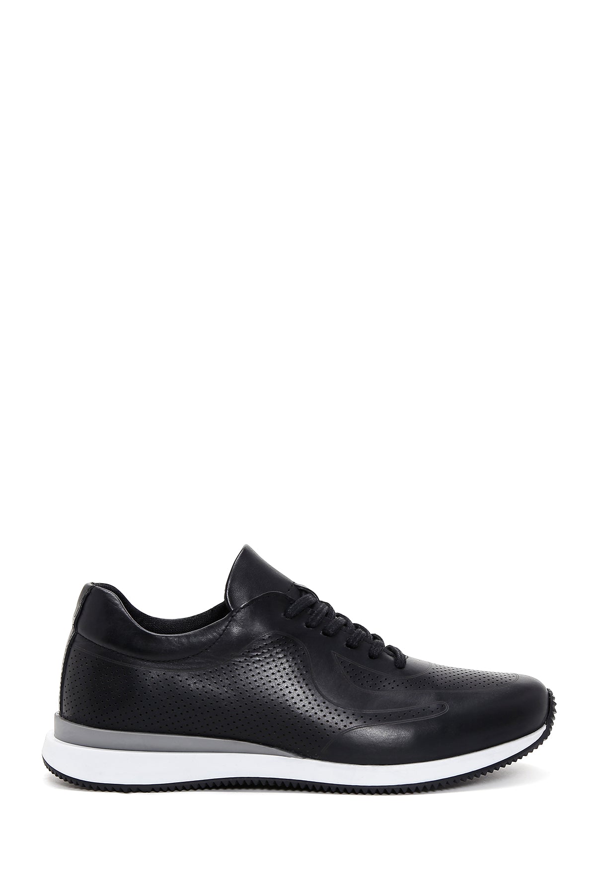 Men's Black Leather Printed Sneaker 23SFD693326 | Derimod