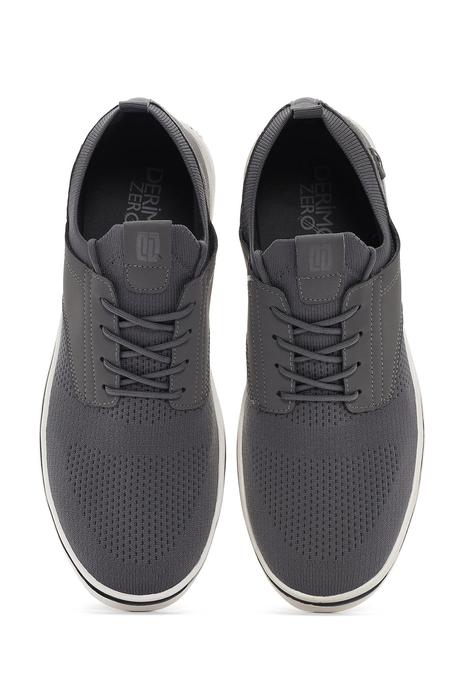 Erkek Gri Bağcıklı Kumaş Sneaker