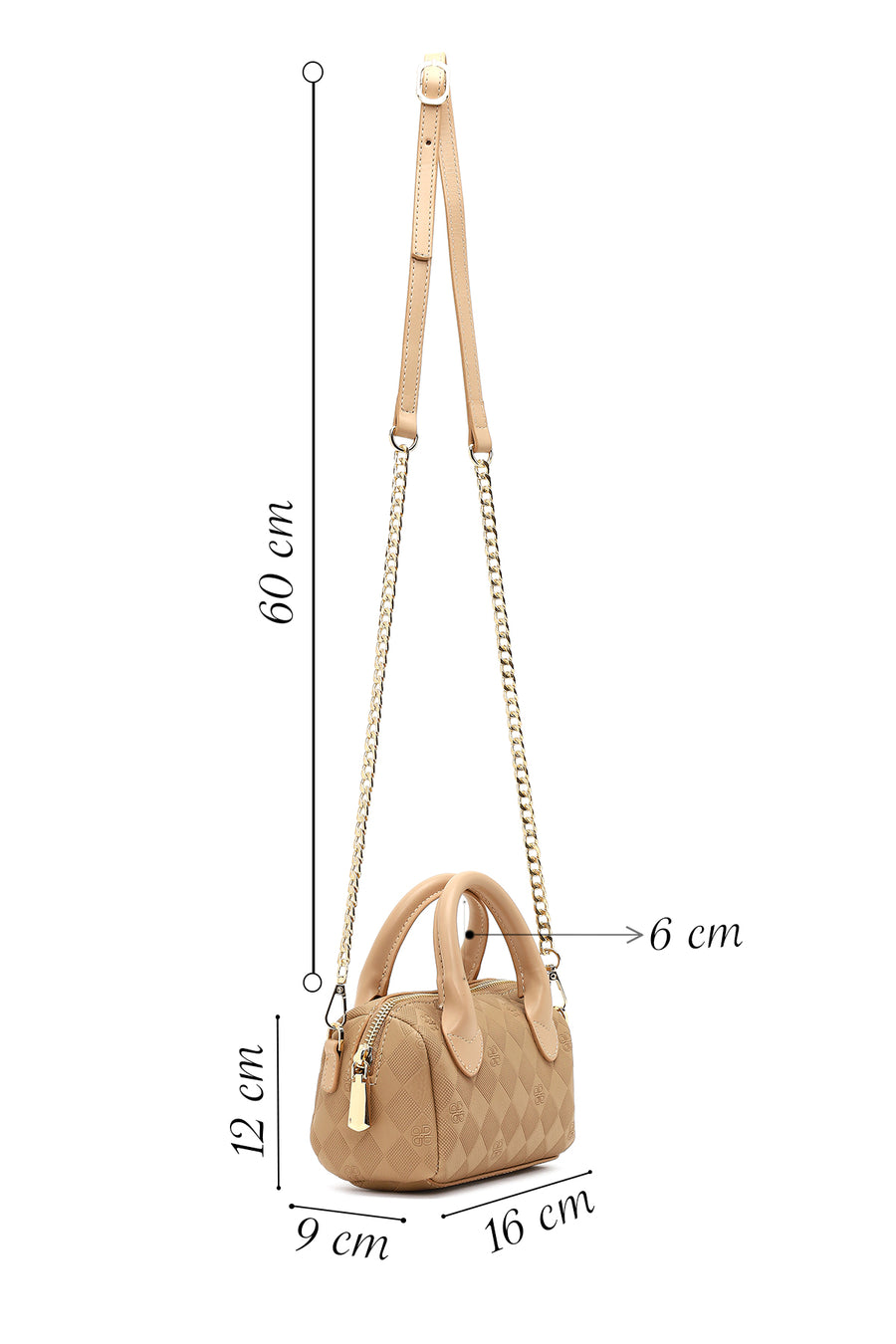 Women's Brown Long Strap Printed Mini Crossbody Bag