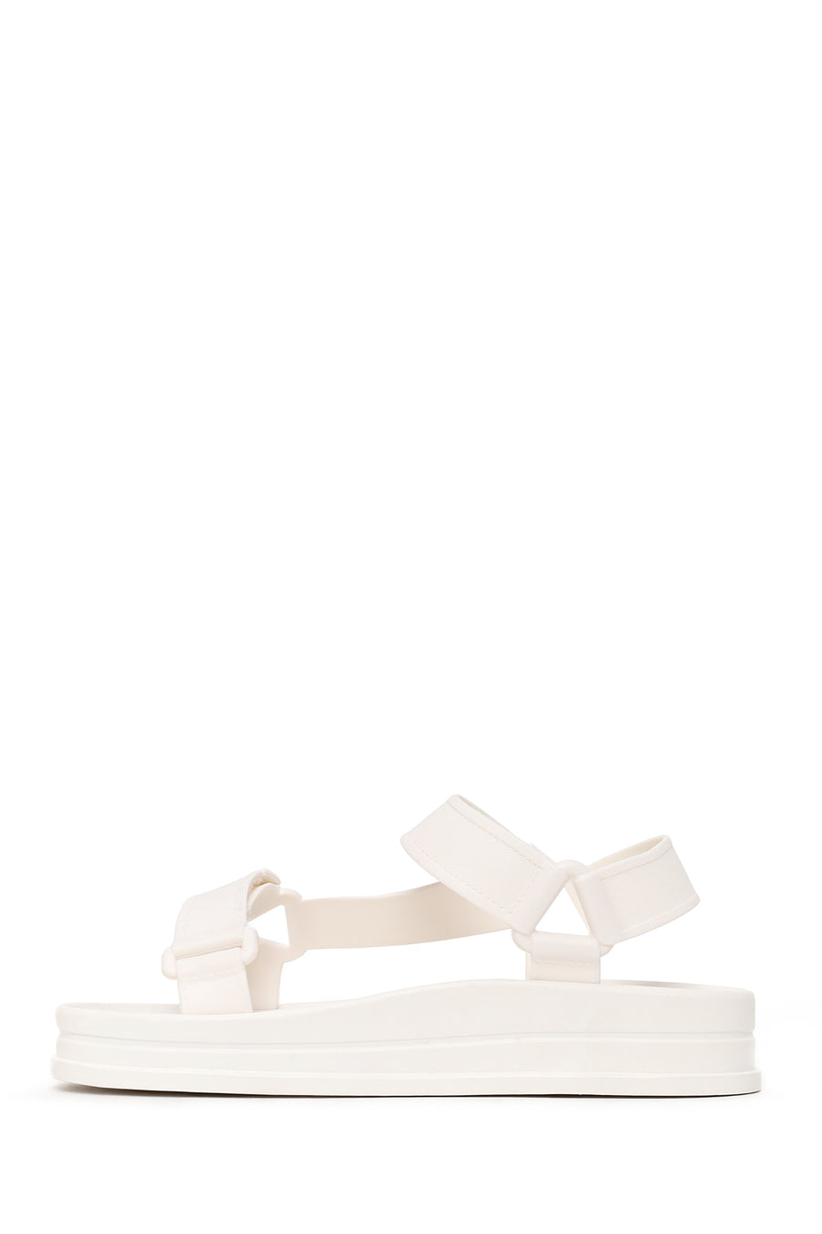Women's White Strapped Chunky Sole Jelly Sandals