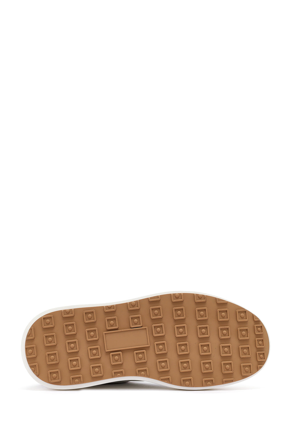 Erkek Beyaz Bağcıklı Kalın Tabanlı Deri Sneaker