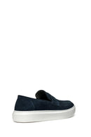 Geox Men's Navy Blue Deiven Suede Leather Casual Loafer | Derimod