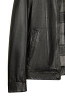 Nomad Male Black Oversize Leather Jacket | Derimod