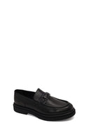 Male Black Buckled Leather Casual Loafer | Derimod