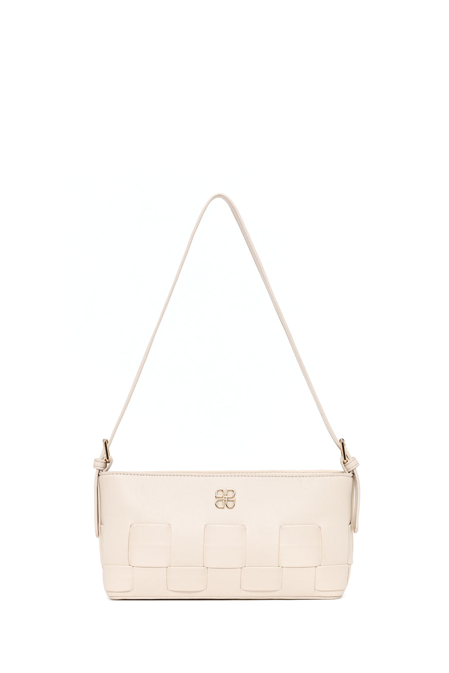 Woman Cream Knit Shoulder Bag