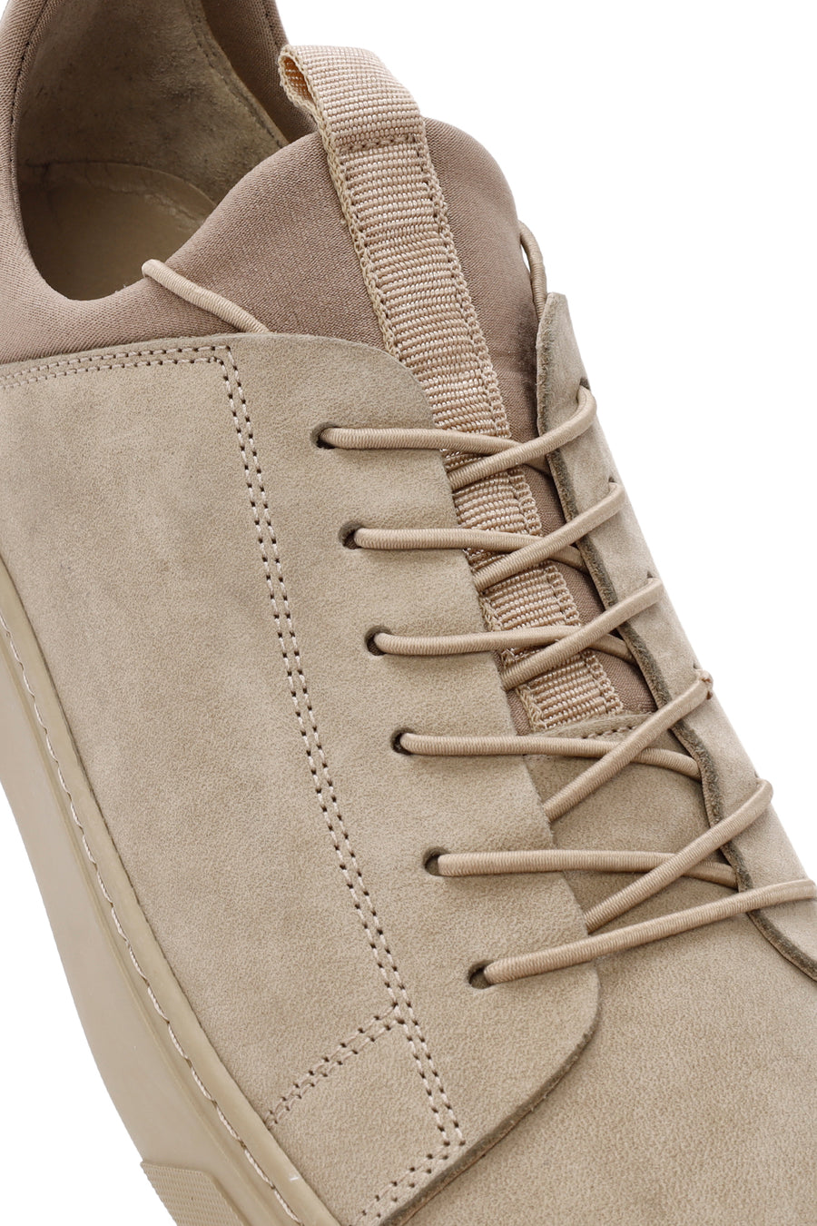 Men's Beige Lace-up Leather Sneaker