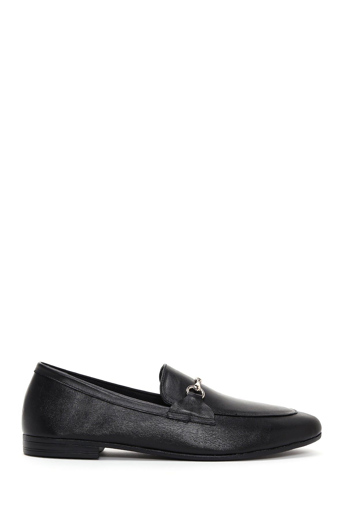 Kadın Siyah Deri Maskülen Loafer 25SFD350618 | Derimod