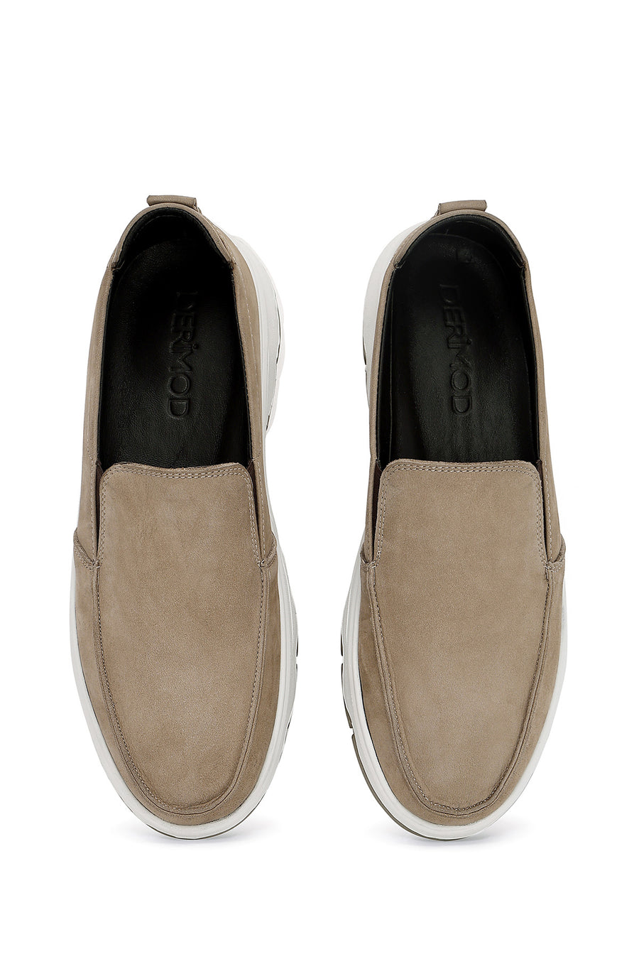 Erkek Vizon Nubuk Deri Comfort Loafer