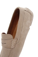 Men's Beige Suede Leather Loafer | Derimod