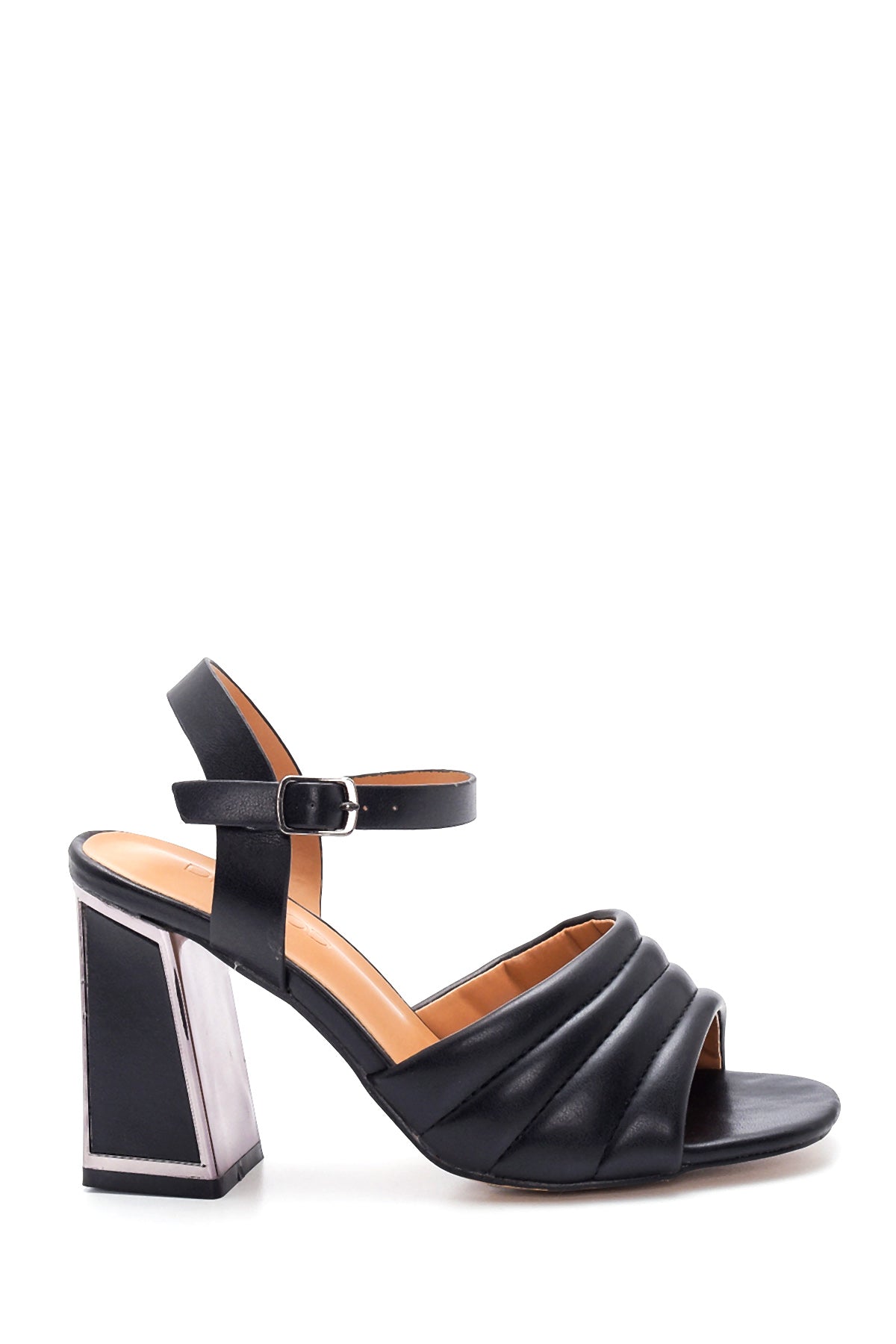 Women's Black Thick Heeled Sandals 22SFE464618 | Derimod
