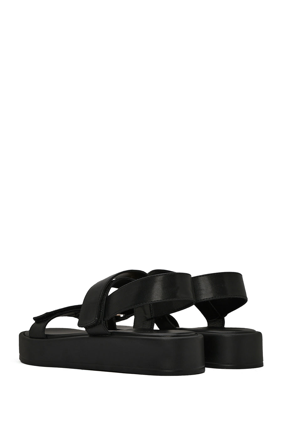 Women's Black Thick Soled Sandals