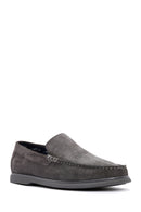 Derimod Fly Men's Gray Suede Leather Loafer | Derimod