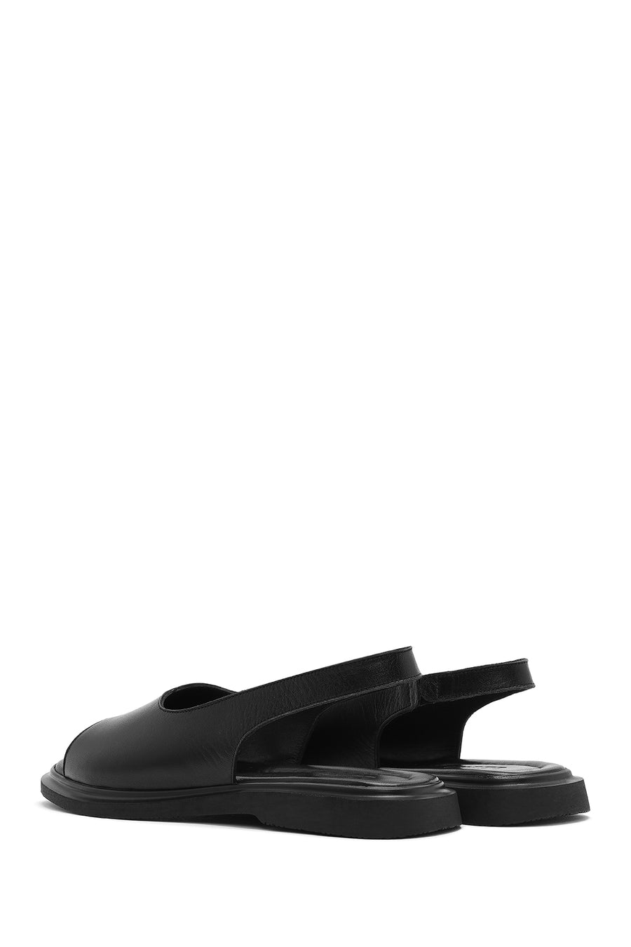 Women's Black Leather Sandals