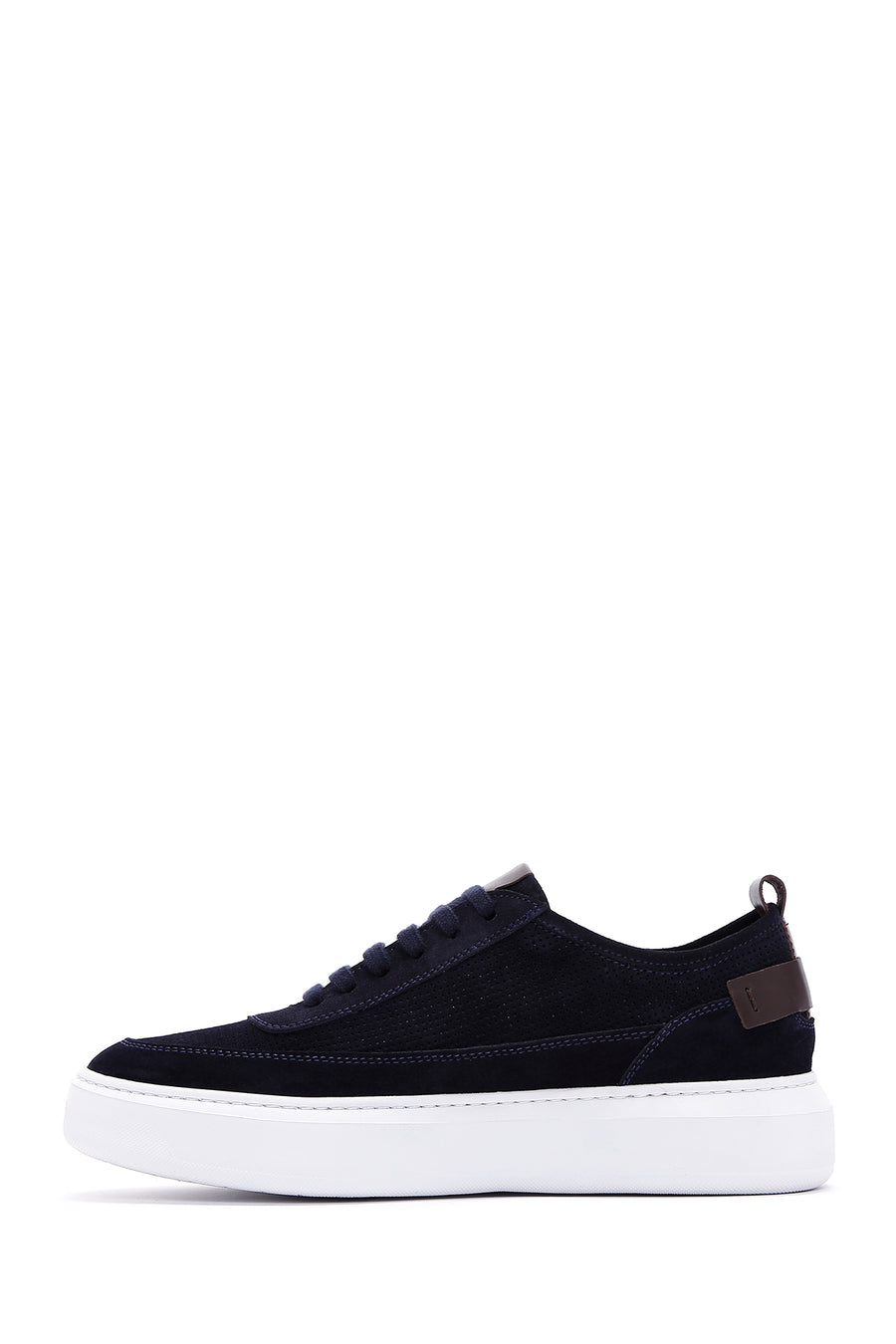 Male Navy Lace-up Suede Leather Sneaker