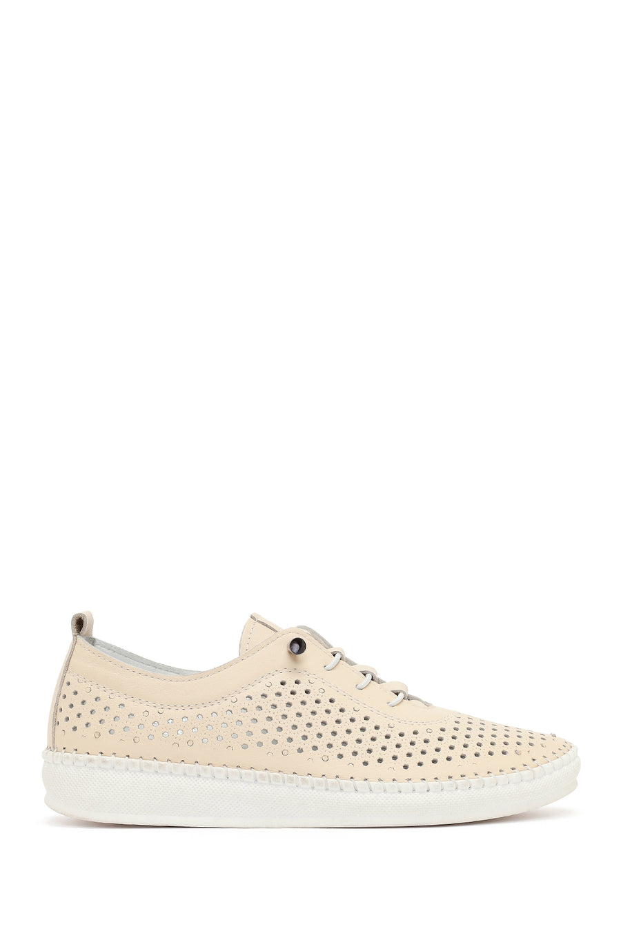 Woman Beige Leather Comfort Shoes 26PFD145718 | Derimod