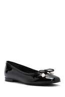 Women's Black Patent Leather Ballerinas | Derimod