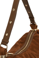 Woman Camel Suede Shoulder Bag | Derimod