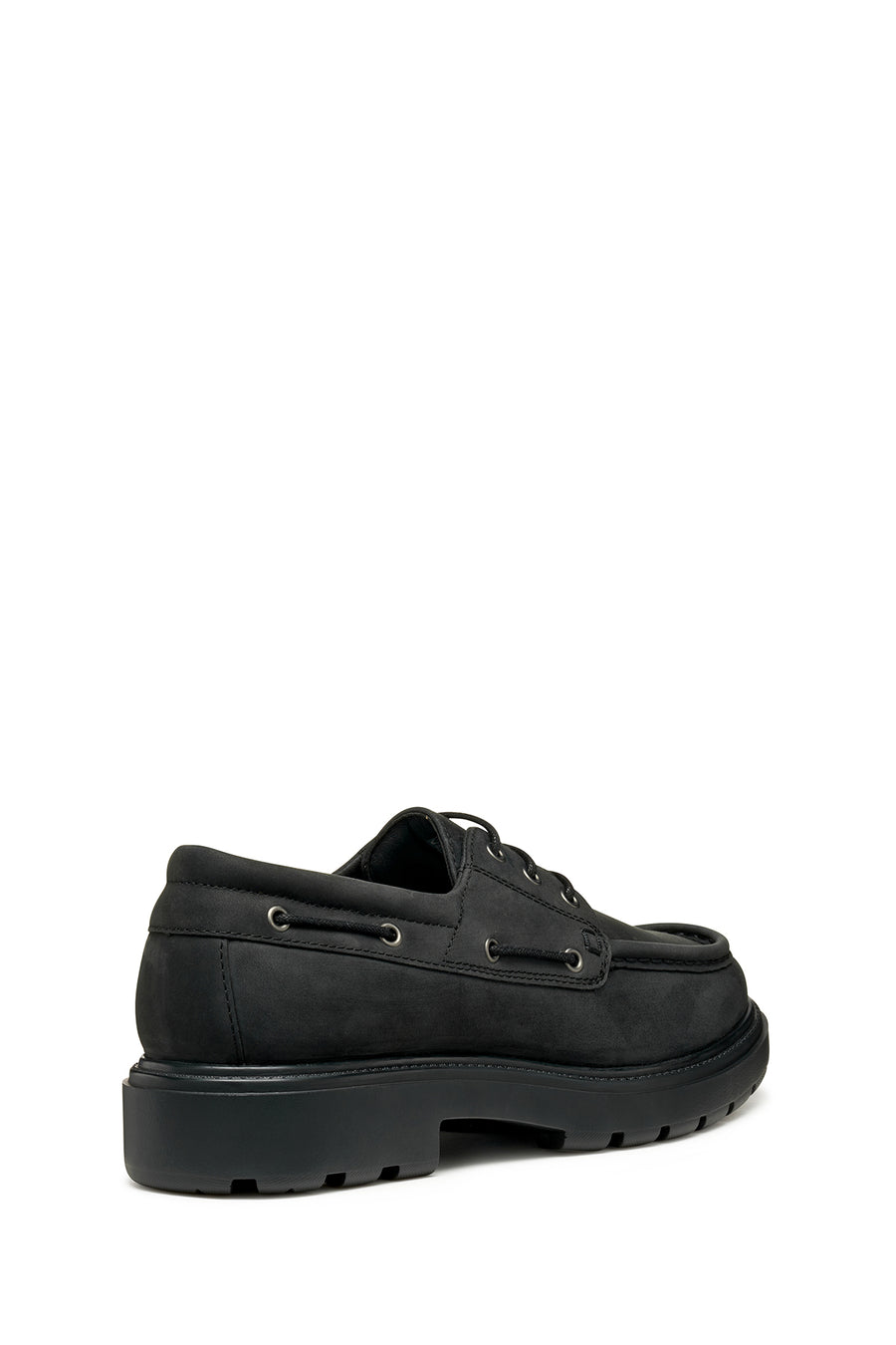 Geox Men Black U Spherica Ec7 B - Pull Up Lea Lace-Up Suede Leather Casual Shoe