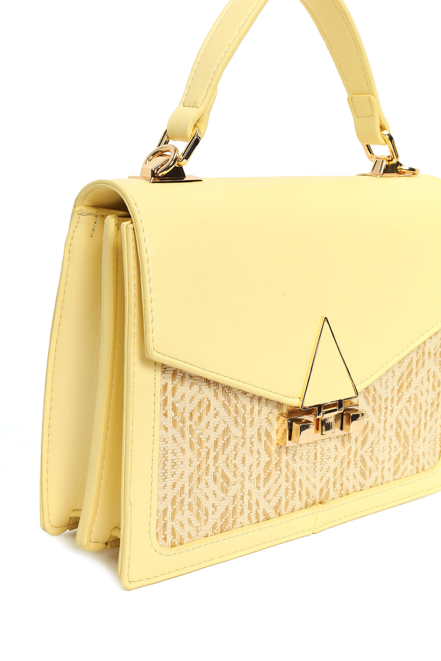 Women's Yellow Long Strap Patterned Shoulder Bag