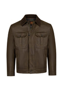 Explorer Male Green Suede Leather Jacket | Derimod