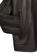 Musiala Male Black Slim-Fit Leather Jacket | Derimod