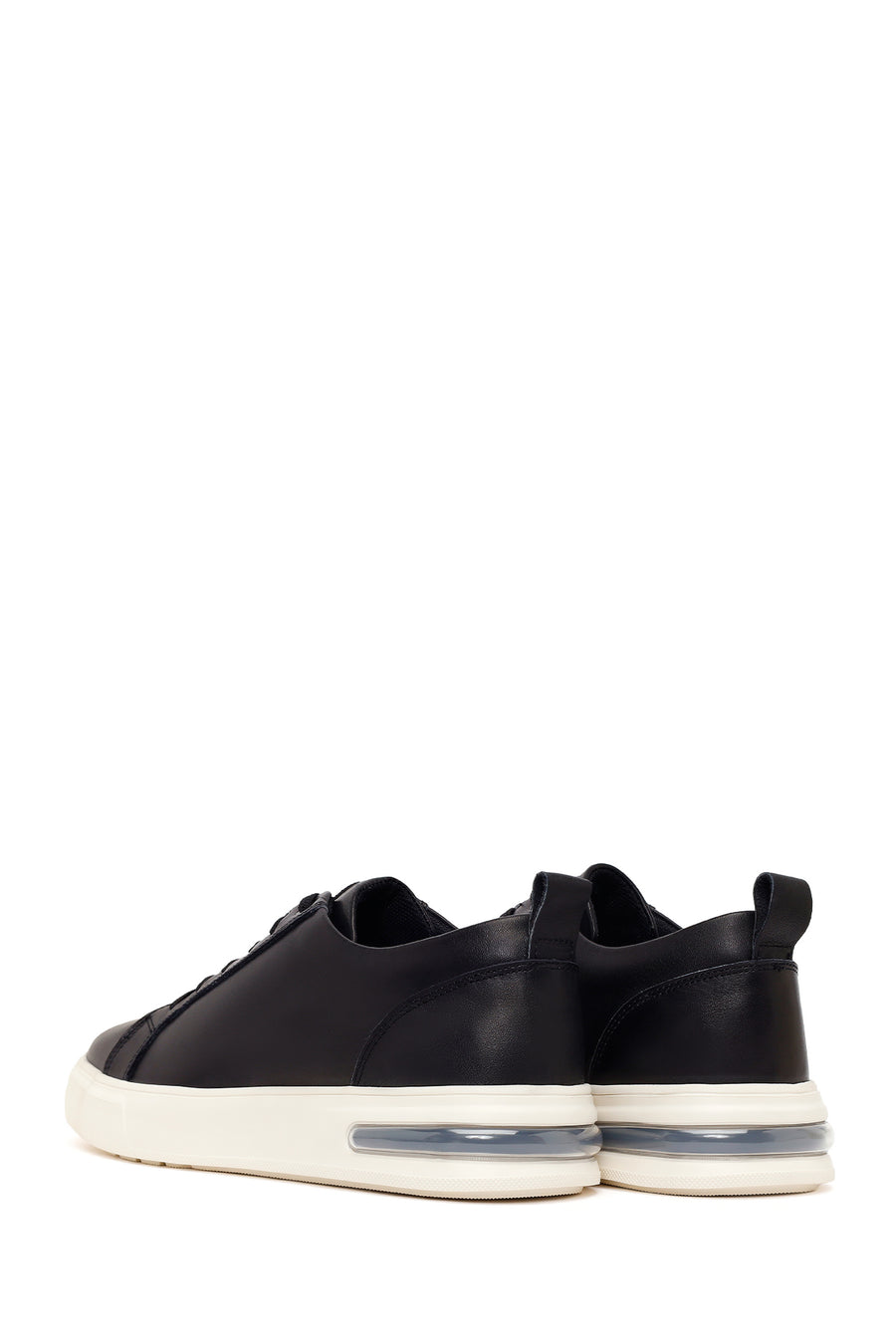Male Black Lace-Up Leather Sneaker