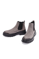 Men's Gray Nubuck Leather Chelsea Boots | Derimod