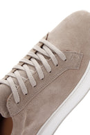 Men's Beige Thick Soled Laced Suede Leather Sneaker | Derimod