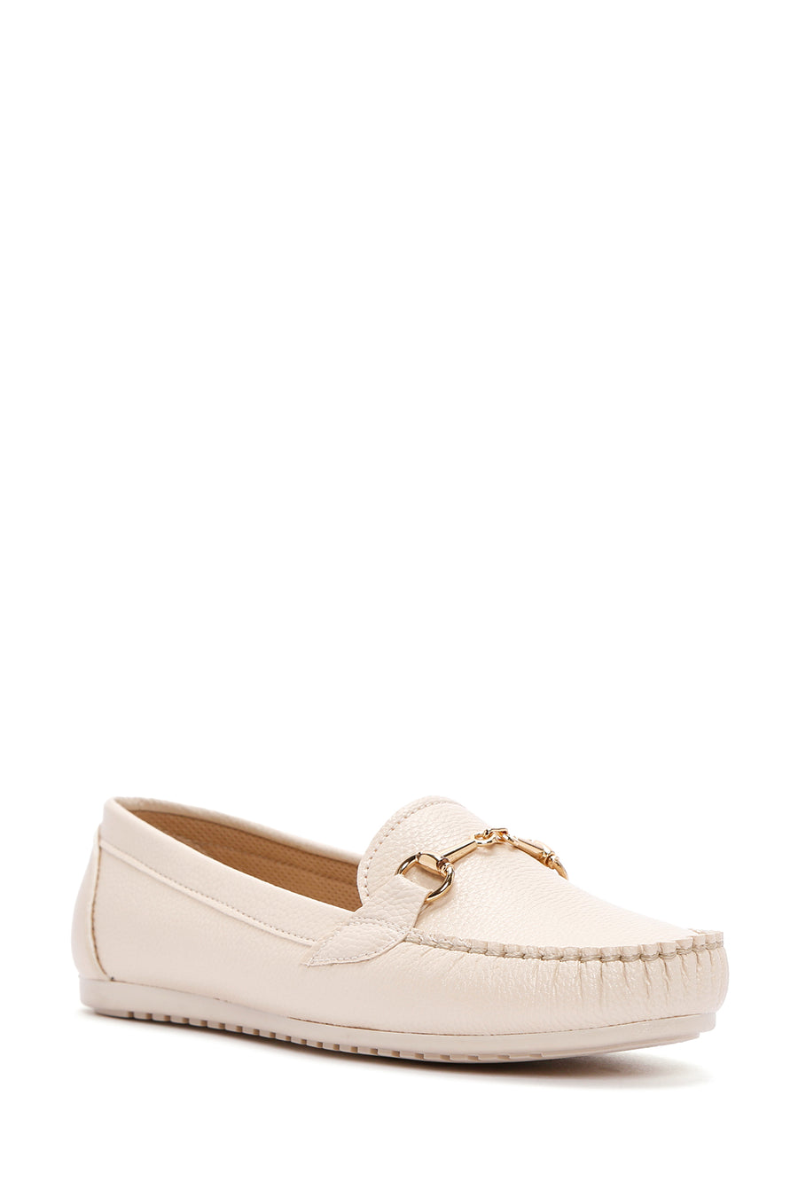 Kadın Bej Toka Detaylı Loafer