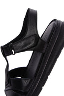 Women's Black Ankle Strap Leather Comfort Sandals | Derimod