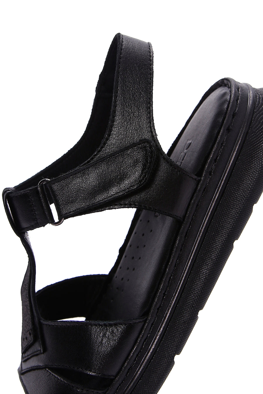 Kadın Siyah Deri Comfort Sandalet