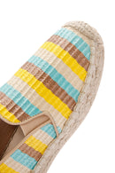 Women's Yellow Straw Espadrilles | Derimod