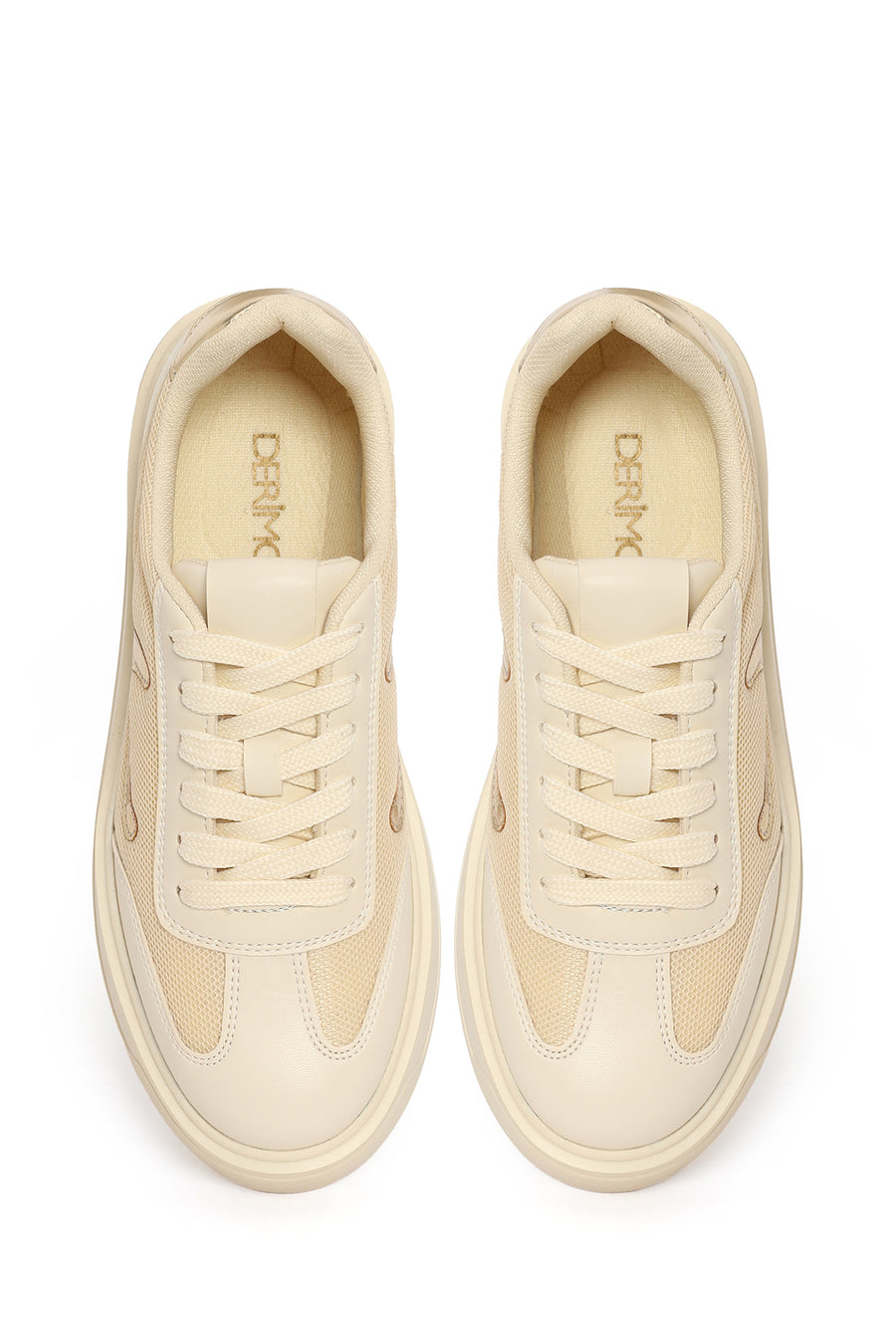 Woman Beige Lace-up Sneakers
